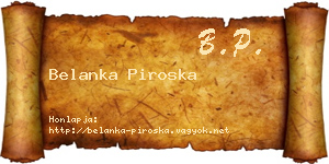Belanka Piroska névjegykártya