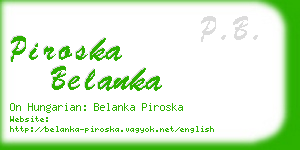 piroska belanka business card